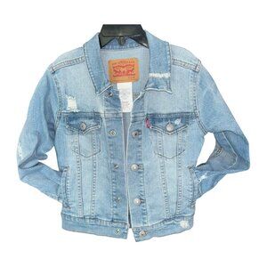 Levi's Trucker Youth Distressed Jean Jacket | Size 6, Small, Girl's Denim Jacket